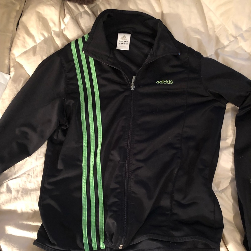 Black Adidas Zip Up Jacket